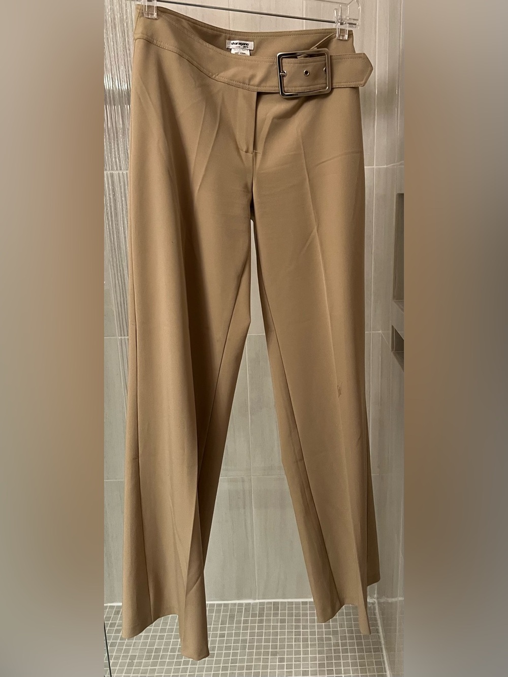 Sharagano Women’s Paris Vintage Tan Straight-Leg Dress Pants Made in France